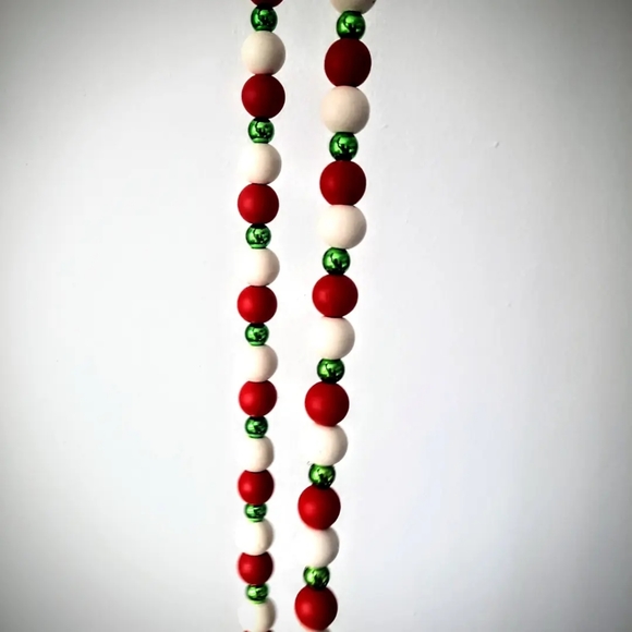 Christmas wooden beads garlands, Christmas decorations, Christmas tree ornaments - Picture 3 of 4